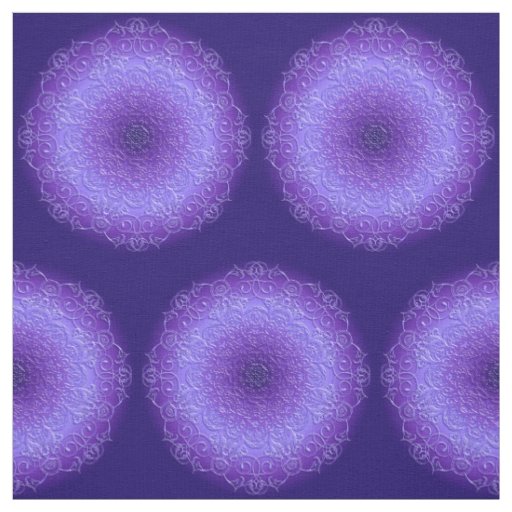 Ethnic Floral Violet Mandala Fabric
