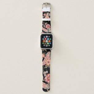 Ethnic flowers and leaves with paisley vintage ele apple watch band