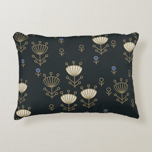 Ethnic Flowers Vintage Ornamental Design Accent Pillow