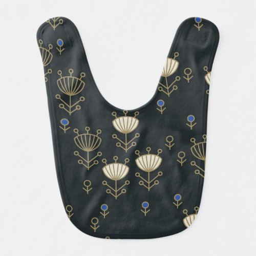 Ethnic Flowers Vintage Ornamental Design Baby Bib