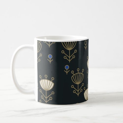 Ethnic Flowers Vintage Ornamental Design Coffee Mug