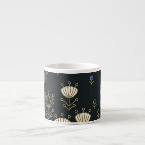 Ethnic Flowers Vintage Ornamental Design Espresso Cup