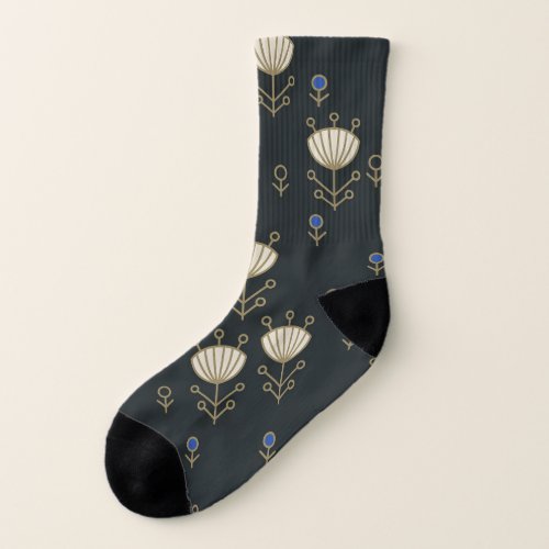 Ethnic Flowers Vintage Ornamental Design Socks