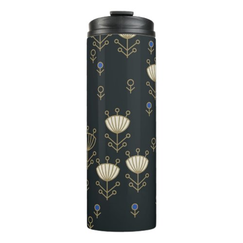 Ethnic Flowers Vintage Ornamental Design Thermal Tumbler