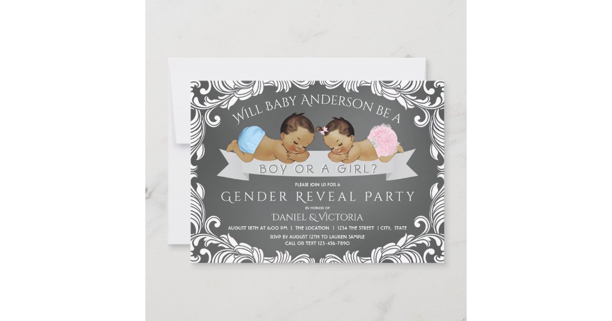 Ethnic Gender Reveal Baby Shower Invitation | Zazzle