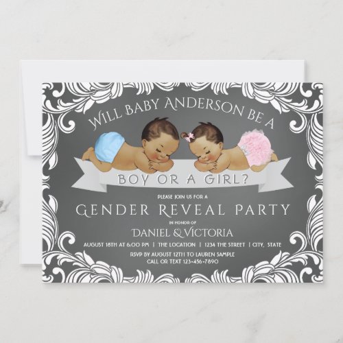 Ethnic Gender Reveal Baby Shower Invitations