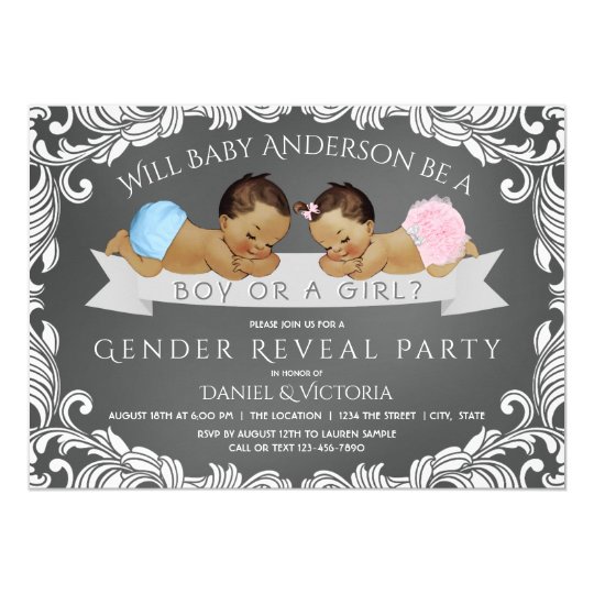 Ethnic Gender Reveal Baby Shower Invitations | Zazzle.com