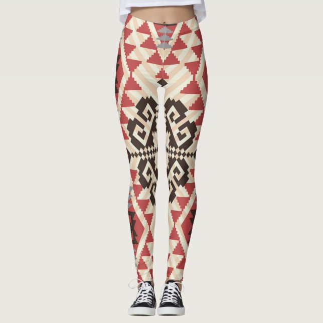 Ethnic Geometric: Abstract Seamless Leggings (Front)