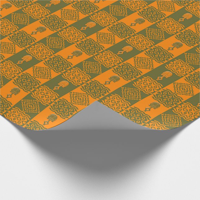 Ethnic Geometric African Wrapping Paper (Corner)