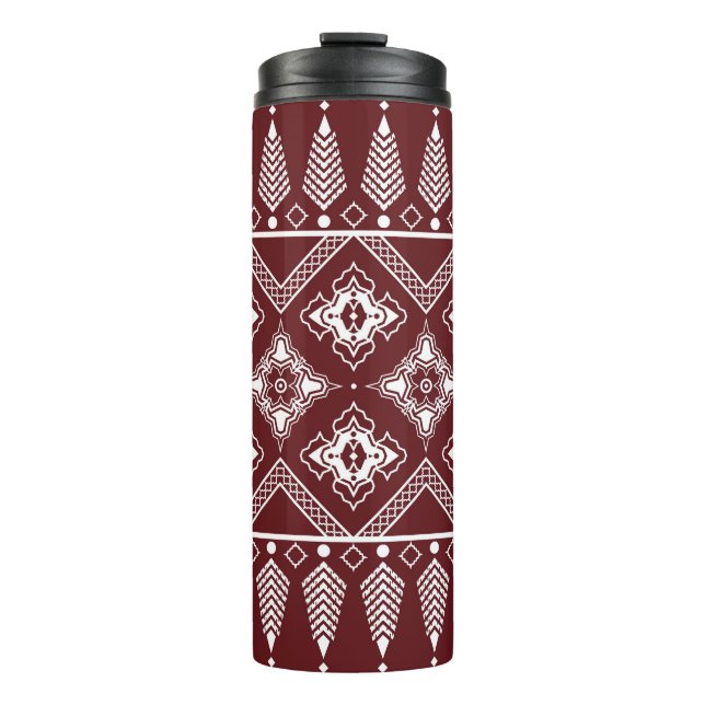 Ethnic Geometric Asian Style Pattern Thermal Tumbler (Front)
