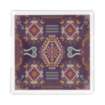 Ethnic Geometric Colorful Seamless Design Acrylic Tray