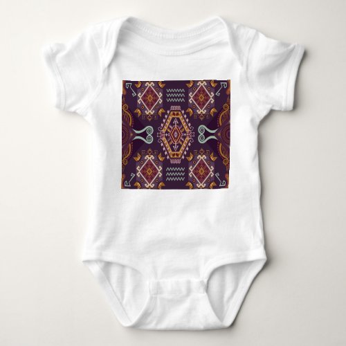 Ethnic Geometric Colorful Seamless Design Baby Bodysuit