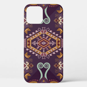 Ethnic Geometric Colorful Seamless Design iPhone 12 Case