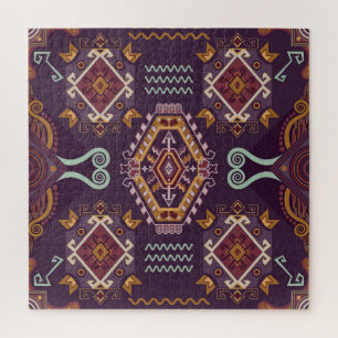 Ethnic Geometric Colorful Seamless Design Jigsaw Puzzle