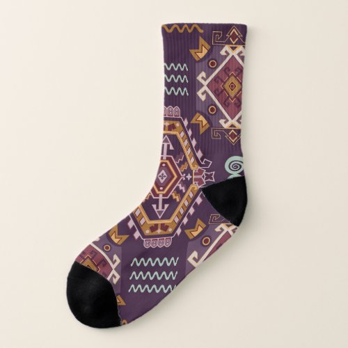 Ethnic Geometric Colorful Seamless Design Socks