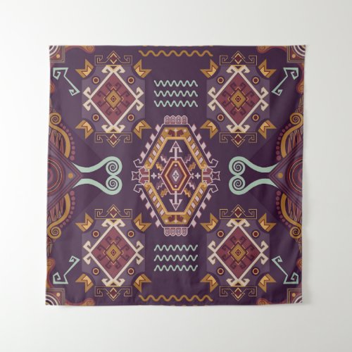 Ethnic Geometric Colorful Seamless Design Tapestry