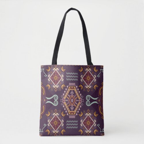 Ethnic Geometric Colorful Seamless Design Tote Bag