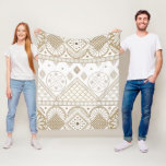 Ethnic Geometric Floral Tribal Seamless Pattern 2 Fleece Blanket