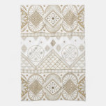 Ethnic Geometric Floral Tribal Seamless Pattern 2 Kitchen Towel