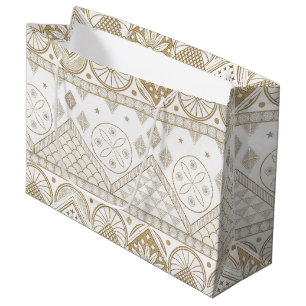 Ethnic Geometric Floral Tribal Seamless Pattern 2 Large Gift Bag