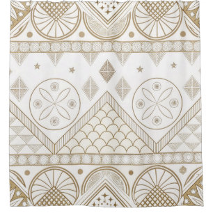 Ethnic Geometric Floral Tribal Seamless Pattern 2 Shower Curtain
