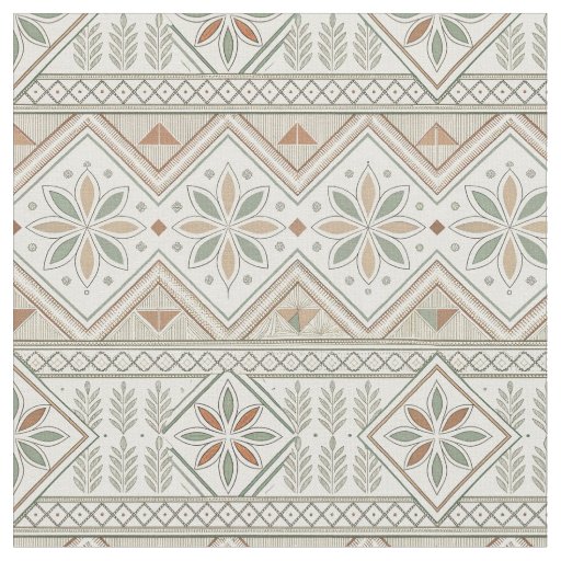 Ethnic Geometric Floral Tribal Seamless Pattern Fabric