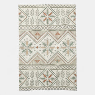 Ethnic Geometric Floral Tribal Seamless Pattern Kitchen Towel