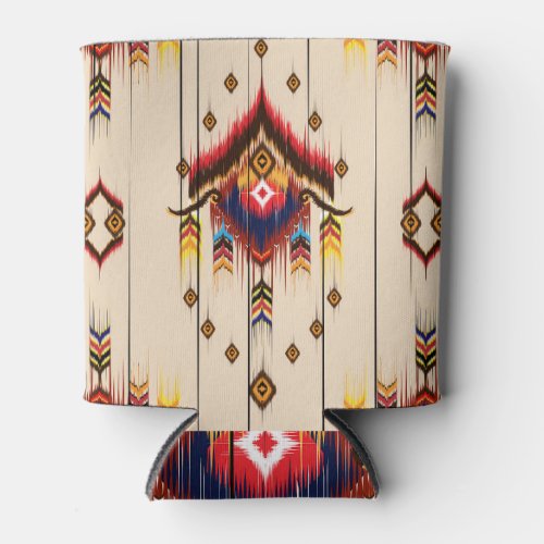 Ethnic Geometric Ikat Folklore Design Can Cooler