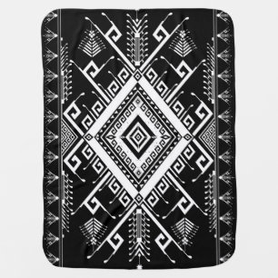 Ethnic geometric Indian border, abstract. Baby Blanket