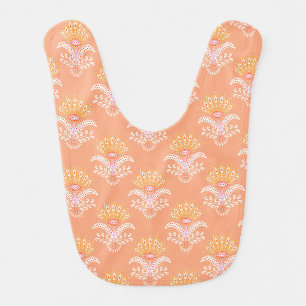 ethnic geometric paisley floral seamless pattern baby bib