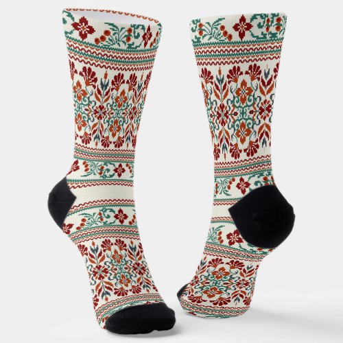 Ethnic geometric pattern 2 socks