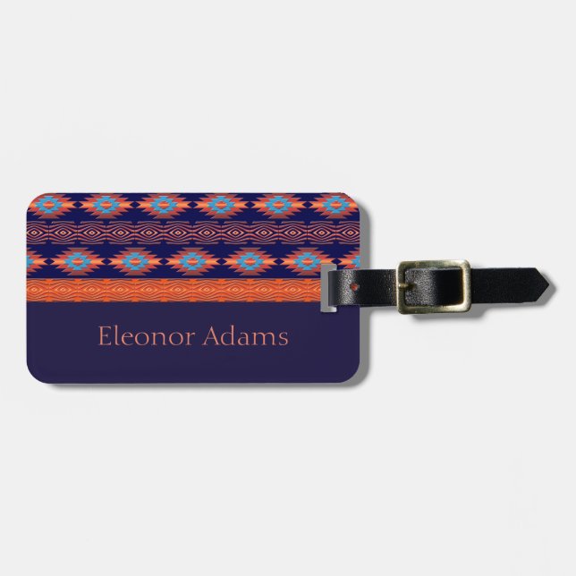 Ethnic  geometric pattern. business card luggage tag (Front Horizontal)