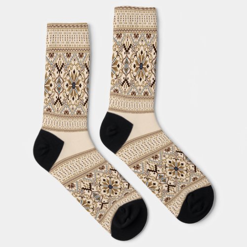 Ethnic geometric pattern socks