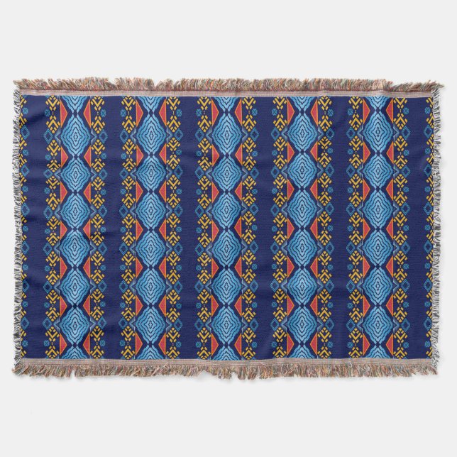 Ethnic geometric pattern. throw blanket (Front)