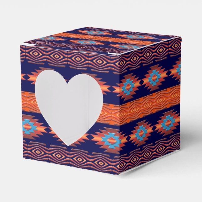 Ethnic Geometric Southwestern Favor Boxes (Front Side)