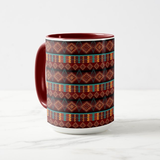 Ethnic Geometric Tribal Mug (Front Left)