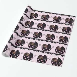 Ethnic Girl Baby Shower Gift Wrap