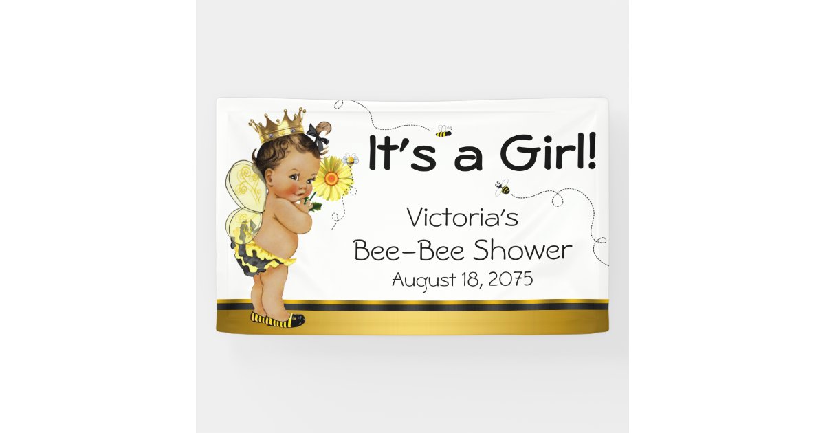 Ethnic Girl Bee Baby Shower Banner Zazzle Com