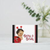 Ethnic Girl Ladybug Bring a Book Cards (Standing Front)