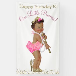 Ethnic Girl Princess Birthday Party Banner