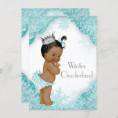 Ethnic Girl Winter Onederland 1st Birthday Party Invitation (Front/Back)