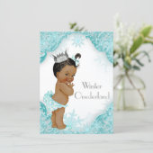 Ethnic Girl Winter Onederland 1st Birthday Party Invitation (Standing Front)