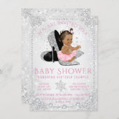 Ethnic Girl Winter Wonderland Baby Shower Invitation (Front/Back)