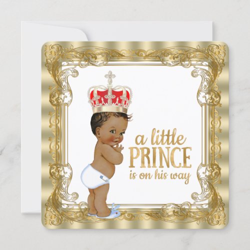 Ethnic Gold Royal Prince Baby Shower Invitation