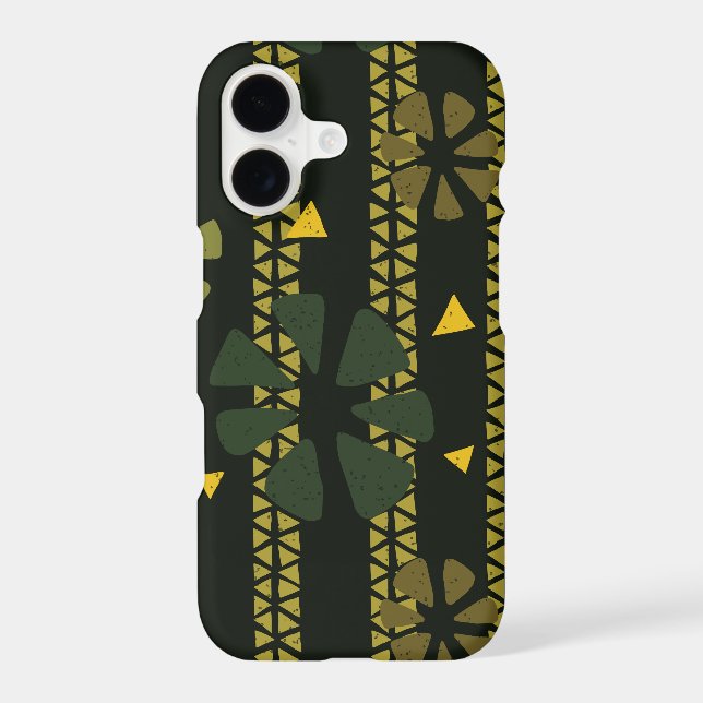 Ethnic Green Brown African Patterned Iphone Case (Back)