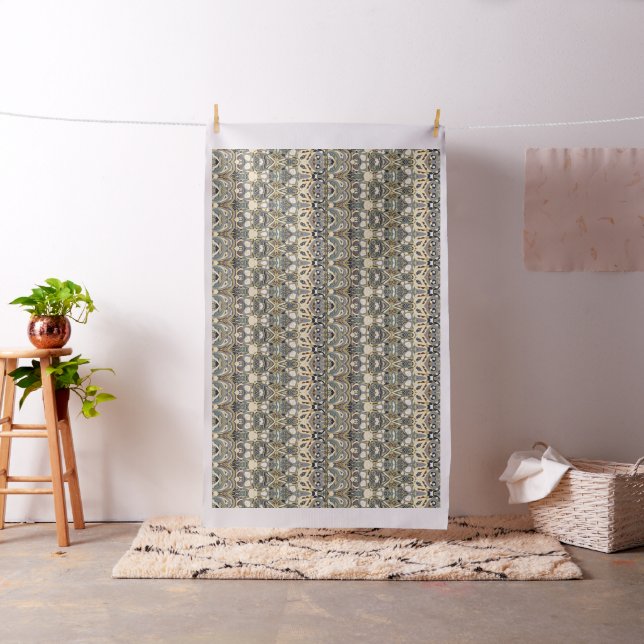 Ethnic green brown pattern fabric (In Situ)