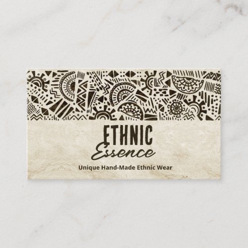Ethnic Hand_Drawn Ornament Stone Texture Business Card