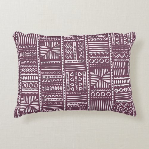 Ethnic hand drawn pattern vintage style accent pillow
