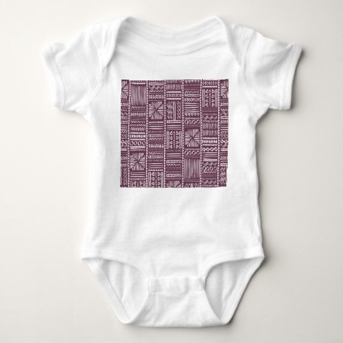 Ethnic hand drawn pattern vintage style baby bodysuit