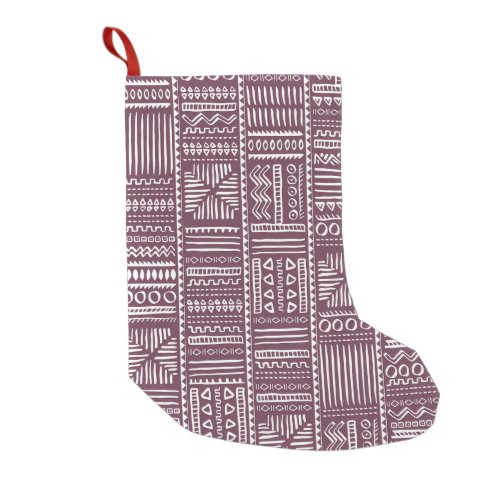 Ethnic hand drawn pattern vintage style small christmas stocking